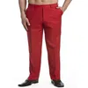 nieuwe aankomst op maat gemaakte heren nette broek broek platte voorkant broek effen rode kleur mannen pak broek op maat broek 237G