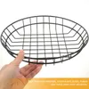 Dinnerware Sets 2 Pcs Chips Snack Basket Creative Storage Black Fruit Bowl Platter Iron Dessert Hollow Design El Pizza Trays