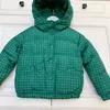 Baby-ontwerperkleding 2023 Winter Nieuwe modieuze en modieuze groen-witte eendendons halflange taille-downjas voor meisjes met capuchon