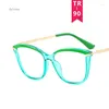 Solglasögon Fashion TR90 Retro Cat Eye Anti-Blue Light Glasses Frame Women Ultra-Light Blue Blocking