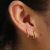 2018 Nieuwe Mode fijne 925 Sterling Zilver hoogglans eenvoudige botvorm dubbelzijdig oorbel voor vrouwen geluk schattig meisje leuke earing270e