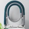 Toilet Seat Covers Four-season Universal Contrast Cushion Thickened And Soft With Handle Zipper Cover Knitted O-shaped