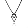 Collana con pendente a triangolo di nuova moda da uomo, semplice, larghezza 2,5 mm, collana a catena in acciaio inossidabile per regalo di gioielli da uomo