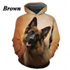 Mannen Hoodies 2023 Fashion Casual Duitse Herder Dier Hond 3D Afdrukken Ronde Hals Hoodie Tops T-shirt Paar