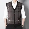 Heren Vesten Dikker Vest Trui Diepe V-hals Gebreid Vest Mannen Trendy Mohair Mouwloze Casual Kleding 22515