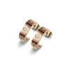 Titanium Steel 18K Rose Stud Gold Love Earrings For Woman Exquisite Simple Fashion C Diamond Ring Lady Earrings Jewelry Gift G3633