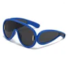 Sunglasses 2023 Fashion Vintage Punk One Piece Mirror Women Men Brand Goggle Sun Glasses Female Outdoor Shades