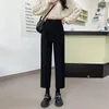 Women's Pants Casual Women Pure Basic Vintage Office Lady All-match Fashion Korean Style Spring Summer High Waist Straight Trousers OOTD