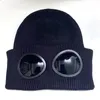 Cp chapéu de inverno óculos chapéu cp com lente de malha com nervuras gorro pedra rua hip hop cp comapny chapéu de malha grossa lã quente para mulher 8852