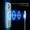 Étui Magsafe magnétique translucide antichoc pour iPhone 15 Pro Max 14 13 12 11 mince sans fil béquille de charge arrière couverture de téléphone Funda