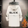 Jaquetas masculinas inverno quente parkas jaqueta de lã com capuz casacos masculinos engrossar ao ar livre à prova de vento casacos casuais moda outerwear