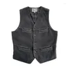 سترات الرجال سترة متعددة الجيوب Safari Safari Western Weistcoat خمر Gilets