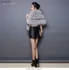 Women's Fur Faux Fur 2023 Winter Faux Fur Coats luxury fox fur imitation mink fur poncho bridal wedding dress shl cape women vest fur coatL231016