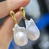 Dangle Earrings Natural Baroque White South Sea Pearl Pendant 925s SILVER