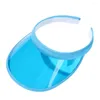 Berets 1PC Unisex Summer Candy Color Outdoor Sun Protection Cap Fashion Clear Plastic Visor Hat PVC Sunshade Travel Casual