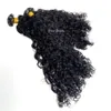 VMAE% 100 tam kütikül hizalanmış yumuşak Hint Doğal Renk 1b Afro Kinky Kıvrımlı Derin Bukleler Ön Bağlanmış Keratin Füzyon Düz İpucu Ham Virgin İnsan Saç Uzantıları