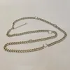 2023 Collier avec pendentif en chaîne de pull long de qualité de luxe avec diamant et perle en plaqué or 18 carats avec tampon de boîte PS7504A289z