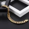 Chain Gold Plated Stainless Steel Miami Cuban Curb Link Bracelet for Men Classic Friends Men's Bracelets Jewelry Accessories 231016