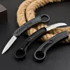 Couteau à griffes tactique automatique de haute qualité H1084 440C lame satinée poignée en alliage de zinc-aluminium camping en plein air randonnée survie couteaux Karambit avec sac en nylon