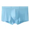 Cuecas masculinas de seda gelo boxer roupa interior fio leve troncos respiração conforto briefs deslizamento calcinha macia solta elasticidade lingerie