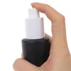 Black Frosted Glass Cream Bottle Cosmetic Lotion Spray Bottles Empty Refillable Jars with Wood Grain Plastic Lids Erhlo