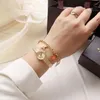 Wristwatches Simple Retro Light Luxury Small Gold Watch Explosive And Exquisite Dial Casual Wrist Watches For Women