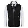 Men's Vests Formal Workwear Sweater Vest Stylish Knitted Zipper Stand Collar Sleeveless Cardigan For Work Casual Wear Men