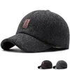 Casquettes de baseball Casquette de baseball en laine tricotée hiver couvre-oreilles hommes épaissir chapeaux chauds avec oreillettes Sport Golf 231016