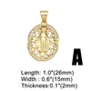 Collane con ciondolo OCESRIO Virgen Milagrosa Medaglione Pendenti per una collana Rame placcato oro Zircone Risultati religiosi DIY Pdta617