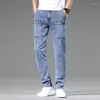 Männer Jeans 2023 Schlank Stretch Dünne Multi Tasche Mode Designer Denim Hosen Männliche Marke Kleidung Hosen Streetwear
