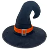2023 Sıcak Unisex Geniş Kötü Şapkalar Kova Şapkaları Yüksek Kaliteli Maskeli Beklentisi Campaniform Kavisli Şapka Siyah dokuma ve Gümüş Toka Polyester Cadılar Bayramı Şapkası 2 PCS Mix Sipariş