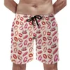 Men's Shorts Board Lips Casual Beach Trunks Art Print Males Quick Drying Surfing Plus Size