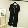 Women's Sleepwear Modal Pajama Dress Est Summer Short Sleeve Loose Thin Mid-long Sexy Lingerie Women Body Nightgowns