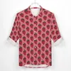 Chemises décontractées pour hommes FRAISE ROSE Chemise Hommes Fruit Printemps Y2K Design Blouses À Manches Longues Vintage Oversize Vêtements Cadeau D'anniversaire