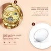 Relojes de pulsera JSDUN Reloj automático para mujer Mujeres de negocios de lujo Fase lunar Esqueleto Mecánico para damas Reloj de pulsera genuino