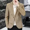 Herenkostuums 2024- Mode Gentleman Trend Elegant Bruiloft Britse stijl Alle bijpassende strepen Casual Slim-fit Koreaanse zakelijke blazer