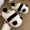 Hausschuhe, kreative Mode, Panda-Muster, Damen-Slipper aus Wildleder und Baumwolle, weicher und bequemer Boden, rutschfestes Design, Urlaub