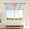 Curtain American Pastoral Style Farm Animal Pig Short Sheer Window Tulle Curtains For Kitchen Bedroom Decor Small Voile Drapes