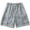 Shorts masculinos mouse impressão lacível completa hip hop calças homem streetwear graffiti bordado harajuku solto corredores homens