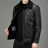 Men's Jackets Autumn And Winter Suede Jacket Plus Velvet Lapel Thick Warm Fashion Boutique Imitation Leather Top Large Size Coa