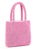 Borse da sera Designer Borsa con perline Borsa con perle Borsa carina con lettera in rilievo di marca Borsa da donna fatta a mano con piccolo secchiello Borsa rosa 231013