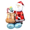 Fabrika çıkış kartı monte edilmiş yeni ürün ayakta duran dekorasyon alüminyum film balon Noel ağacı Noel claus elk kardan adam balon