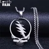 AFAWA Grateful Dead Skull цепочка из нержавеющей стали для мужчин и женщин серебряное ожерелье ювелирные изделия cadenas mujer N4206S03255S