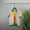 Camisetas para hombre Cuello redondo bordado y estampado estilo polar ropa de verano con algodón puro callejero w24294v