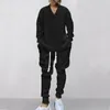 Men's Tracksuits 2023 V-neck Jacquard Knitwear Autumn And Winter Leisure Sports Set Street Culture Fashion Personality