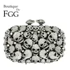 Bags Minaudiere Boutique Dinner De Skull Evening FGG Party Super Crystal Clutch Mini Purse Women and Handbags Black Silver