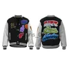 Herrjackor Y2K High Street Black Saint Michael Baseball Jacket Men's Best Quality Round Neck broderad jacka Hip Hop X1016