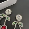 Boucles d'oreilles à clous, tendance de la mode européenne et américaine, Clip d'oreille cerise rouge