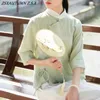 Abbigliamento etnico Cina Abito Tang migliorato Tradizione Top da donna cinese Arte Zen Camicetta elegante vintage femminile