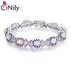 Chain Cinily White Fire Opal Armband For Women Wedding Silverplated Girls Fashion Jewelys Luxury Gems Armband OS69192 231016